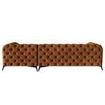 Ecksofa Laviva II Microfaser - Microfaser Priya: Cognac - Breite: 305 cm - Ottomane davorstehend rechts