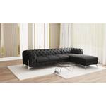 Ecksofa Laviva II Microfaser - Microfaser Enza: Anthrazit - Breite: 323 cm - Ottomane davorstehend rechts