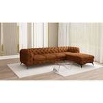 Ecksofa Laviva I Microfaser - Microfaser Priya: Cognac - Breite: 323 cm - Ottomane davorstehend rechts