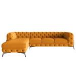 Ecksofa Laviva II Microfaser - Microfaser Enza: Safran - Breite: 323 cm - Ottomane davorstehend links