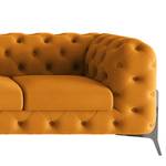 Ecksofa Laviva II Microfaser - Microfaser Enza: Safran - Breite: 323 cm - Ottomane davorstehend links