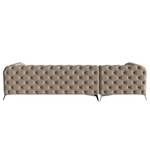 Ecksofa Laviva II Microfaser - Microfaser Enza: Cappuccino - Breite: 323 cm - Ottomane davorstehend links