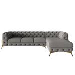 Ecksofa Laviva II Samt - Samt Ravi: Taupe - Breite: 323 cm - Ottomane davorstehend rechts