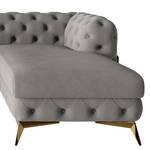 Ecksofa Laviva II Samt - Samt Ravi: Taupe - Breite: 323 cm - Ottomane davorstehend rechts