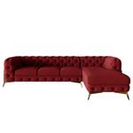 Ecksofa Laviva II Samt - Samt Ravi: Bordeaux - Breite: 323 cm - Ottomane davorstehend rechts