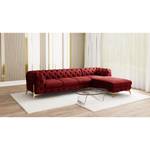 Ecksofa Laviva II Samt - Samt Ravi: Bordeaux - Breite: 323 cm - Ottomane davorstehend rechts