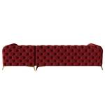 Ecksofa Laviva II Samt - Samt Ravi: Bordeaux - Breite: 323 cm - Ottomane davorstehend rechts