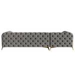 Ecksofa Laviva II Samt - Samt Ravi: Taupe - Breite: 323 cm - Ottomane davorstehend links