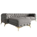 Ecksofa Laviva II Samt - Samt Ravi: Taupe - Breite: 323 cm - Ottomane davorstehend links