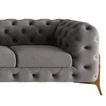 Ecksofa Laviva II Samt - Samt Ravi: Taupe - Breite: 323 cm - Ottomane davorstehend links