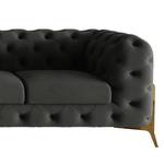 Ecksofa Laviva II Samt - Samt Ravi: Anthrazit - Breite: 323 cm - Ottomane davorstehend links