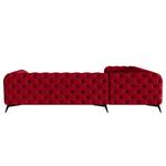 Hoekbank Laviva VI fluweel - Velours Ravi: Rood - 323 x 200 cm