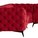 Hoekbank Laviva VI fluweel - Velours Ravi: Rood - 323 x 200 cm