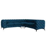 Hoekbank Laviva III fluweel - Velours Ravi: Marineblauw - 262 x 262 cm