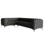 Ecksofa Laviva III Samt - Samt Ravi: Anthrazit - 323 x 200 cm