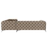 Ecksofa Laviva V Microfaser Enza: Cappuccino - 323 x 200 cm - Ausrichtung rechts