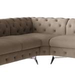 Ecksofa Laviva V Microfaser Enza: Cappuccino - 323 x 200 cm - Ausrichtung rechts