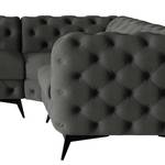 Ecksofa Laviva VI Samt - Samt Ravi: Anthrazit - 323 x 200 cm