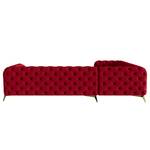 Ecksofa Laviva V Samt Ravi: Rot - 323 x 200 cm - Ausrichtung links