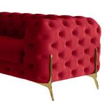 Ecksofa Laviva V Samt Ravi: Rot - 323 x 200 cm - Ausrichtung links