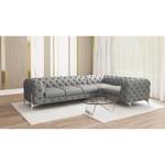 Ecksofa Laviva V Microfaser Enza: Grau - 323 x 200 cm - Ausrichtung rechts