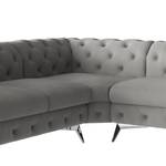 Ecksofa Laviva V Microfaser Enza: Grau - 323 x 200 cm - Ausrichtung rechts