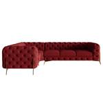 Ecksofa Laviva V Samt Ravi: Bordeaux - 323 x 200 cm - Ausrichtung links