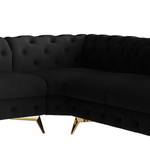 Ecksofa Laviva V Samt Ravi: Schwarz - 323 x 200 cm - Ausrichtung links