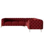 Ecksofa Laviva V Samt Ravi: Bordeaux - 323 x 200 cm - Ausrichtung rechts