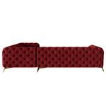 Ecksofa Laviva V Samt Ravi: Bordeaux - 323 x 200 cm - Ausrichtung rechts