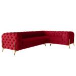 Ecksofa Laviva V Samt Ravi: Rot - 323 x 200 cm - Ausrichtung rechts