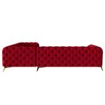 Ecksofa Laviva V Samt Ravi: Rot - 323 x 200 cm - Ausrichtung rechts