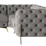 Ecksofa Laviva V Samt Ravi: Taupe - 323 x 200 cm - Ausrichtung rechts