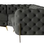 Ecksofa Laviva V Samt Ravi: Anthrazit - 323 x 200 cm - Ausrichtung rechts