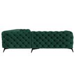 Hoekbank Laviva VI fluweel - Velours Ravi: Antiek groen - 323 x 262 cm