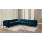 Hoekbank Laviva VI fluweel - Velours Ravi: Marineblauw - 323 x 262 cm