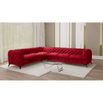 Hoekbank Laviva VI fluweel - Velours Ravi: Rood - 323 x 262 cm