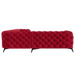 Hoekbank Laviva VI fluweel - Velours Ravi: Rood - 323 x 262 cm