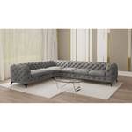 Hoekbank Laviva VI fluweel - Velours Ravi: Taupe - 323 x 262 cm