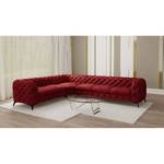 Hoekbank Laviva VI fluweel - Velours Ravi: Bordeaux - 323 x 262 cm