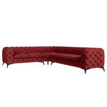 Hoekbank Laviva VI fluweel - Velours Ravi: Bordeaux - 323 x 262 cm