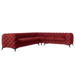 Hoekbank Laviva VI fluweel - Velours Ravi: Bordeaux - 323 x 262 cm