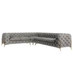 Ecksofa Laviva V Samt Ravi: Taupe - 323 x 262 cm - Ausrichtung links