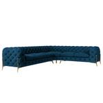 Ecksofa Laviva V Samt Ravi: Marineblau - 323 x 262 cm - Ausrichtung rechts