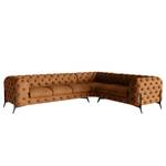 Ecksofa Laviva V Microfaser Priya: Cognac - 323 x 262 cm - Ausrichtung rechts