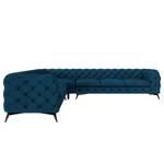 Hoekbank Laviva III fluweel - Velours Ravi: Marineblauw - 323 x 323 cm