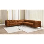 Canapé d’angle Laviva IV Microfibre - Microfibre Priya: Cognac - 323 x 323 cm - Isocèles