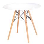 Table Ebe Blanc / Hêtre - Diamètre : 65 cm