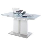 Table Bernice (Extensible) Verre de sécurité / Acier inoxydable - Blanc / Inox
