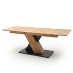 Eettafel Covina (met uitschuiffunctie) - Wild eikenhout - Breedte: 180 cm - Zwart